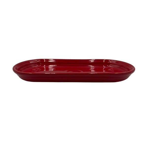Fiestaware Bread Platter Utility Tray in Scarlet Red - Picture 2 of 10